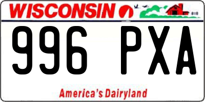WI license plate 996PXA