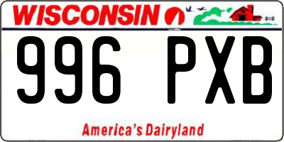 WI license plate 996PXB