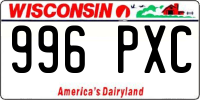 WI license plate 996PXC
