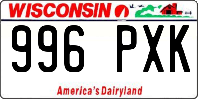WI license plate 996PXK