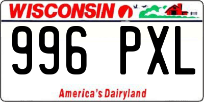 WI license plate 996PXL