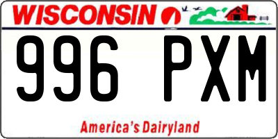 WI license plate 996PXM