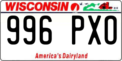 WI license plate 996PXO