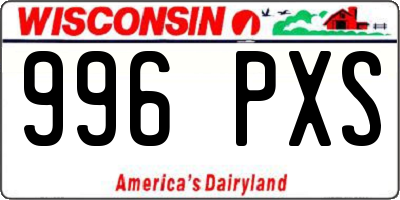 WI license plate 996PXS