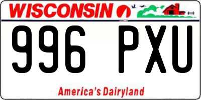 WI license plate 996PXU