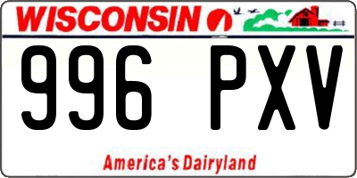 WI license plate 996PXV
