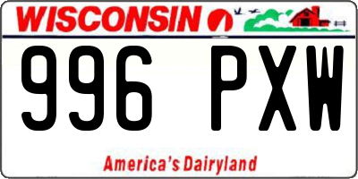 WI license plate 996PXW