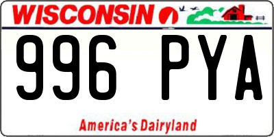 WI license plate 996PYA