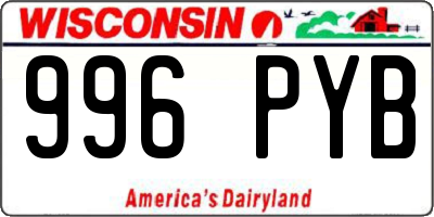 WI license plate 996PYB
