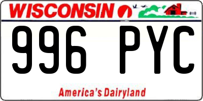 WI license plate 996PYC