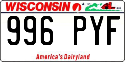 WI license plate 996PYF