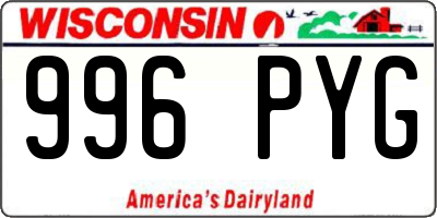 WI license plate 996PYG