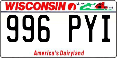 WI license plate 996PYI