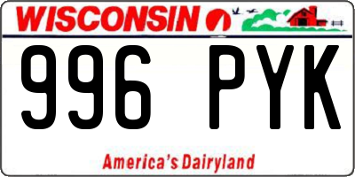 WI license plate 996PYK
