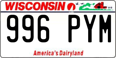 WI license plate 996PYM