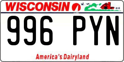 WI license plate 996PYN