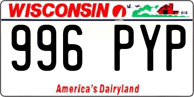 WI license plate 996PYP
