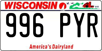 WI license plate 996PYR