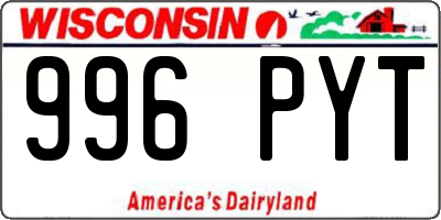 WI license plate 996PYT