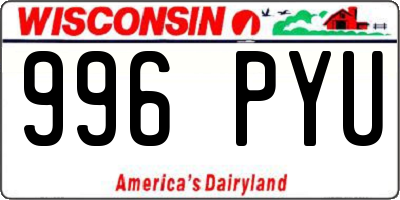 WI license plate 996PYU