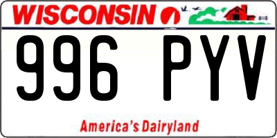 WI license plate 996PYV