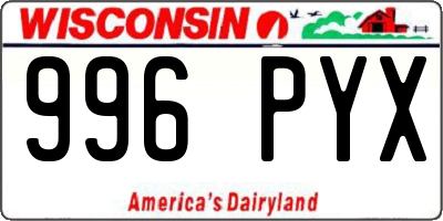 WI license plate 996PYX