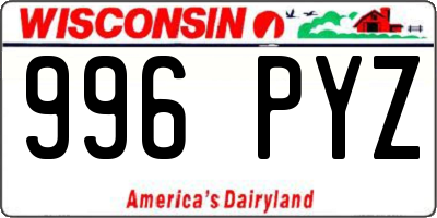 WI license plate 996PYZ