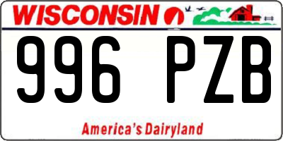 WI license plate 996PZB