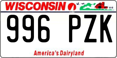 WI license plate 996PZK