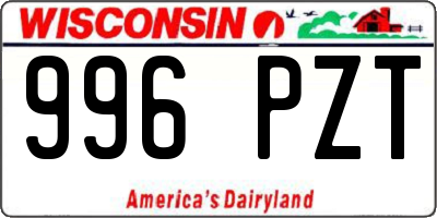 WI license plate 996PZT