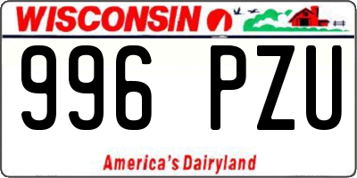 WI license plate 996PZU