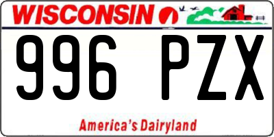 WI license plate 996PZX