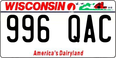 WI license plate 996QAC