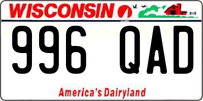 WI license plate 996QAD