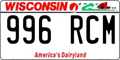 WI license plate 996RCM