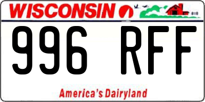 WI license plate 996RFF