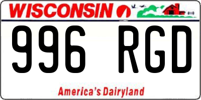WI license plate 996RGD