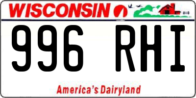 WI license plate 996RHI