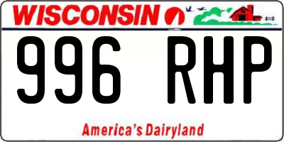 WI license plate 996RHP