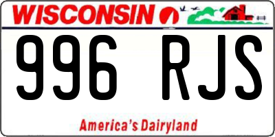 WI license plate 996RJS