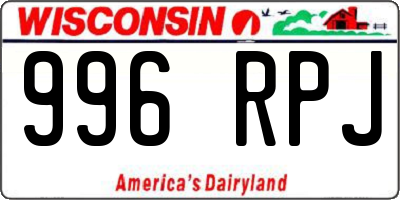 WI license plate 996RPJ