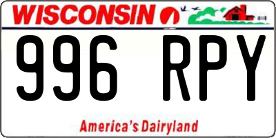 WI license plate 996RPY