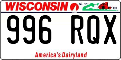 WI license plate 996RQX