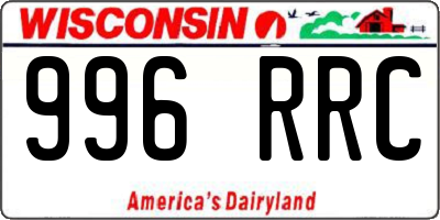 WI license plate 996RRC