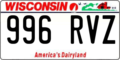 WI license plate 996RVZ