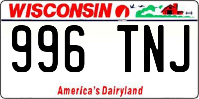 WI license plate 996TNJ