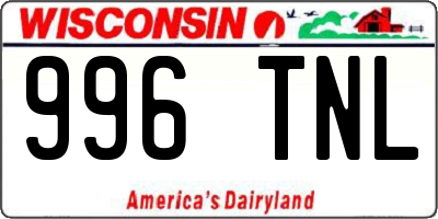 WI license plate 996TNL