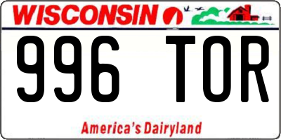WI license plate 996TOR