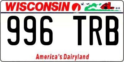 WI license plate 996TRB