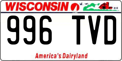 WI license plate 996TVD